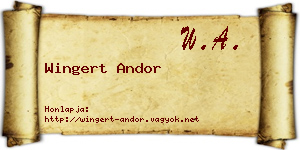 Wingert Andor névjegykártya